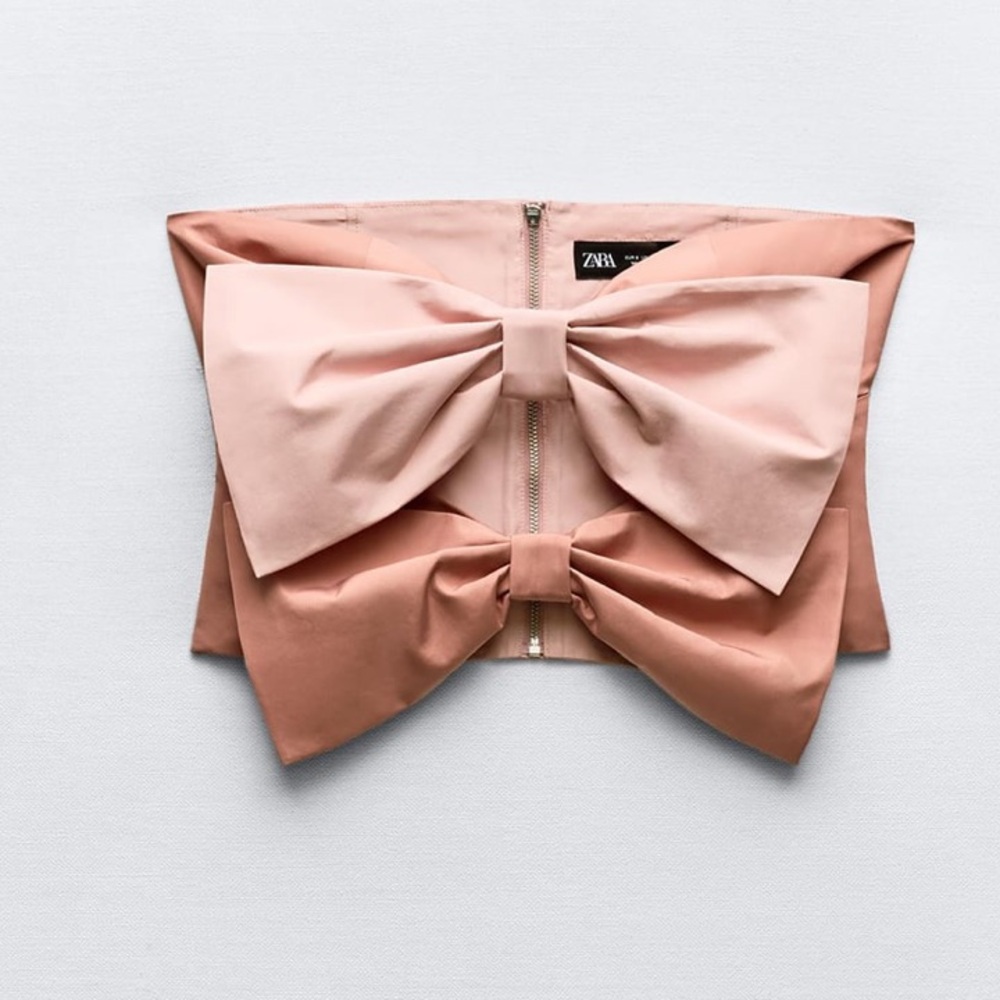 NEW Zara double bow strapless cutout top